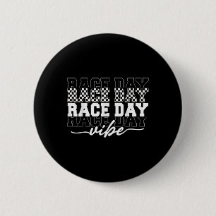 Race Day Vibes geruit Coquette Bow Car Racing M Ronde Button 5,7 Cm