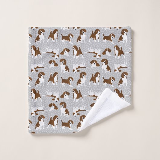 race de chien beagle - gris (Gant de toilette)