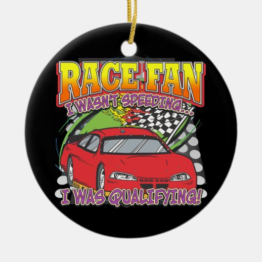 Race Fan Qualification Keramisch Ornament (Voorkant)