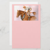 Race Horse en Jockey Briefpapier (Voorkant / Achterkant)