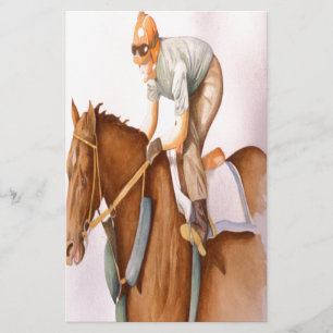 Race Horse en Jockey Briefpapier