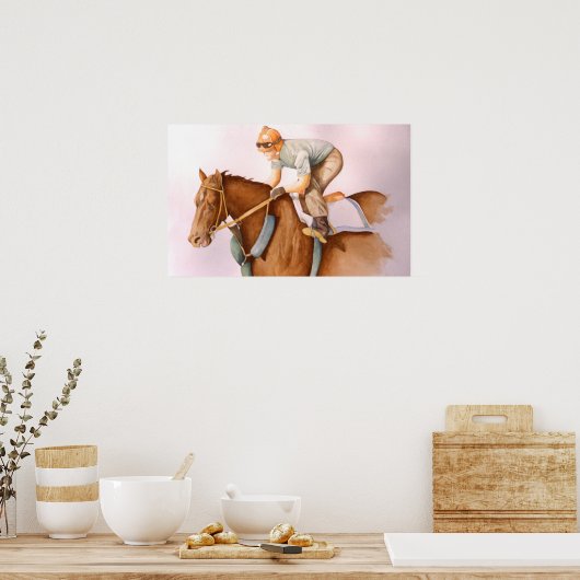Race Horse en Jockey Poster (Keuken)