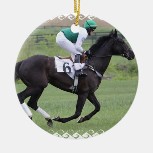 Race Horse Galloping Ornament (Voorkant)