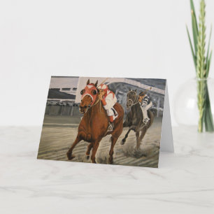 Race Horse is de Winning Thoroughbred Feestdagen Kaart