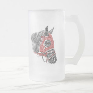 Race Horse Portrait Silks Matglas Bierpul