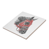 Race Horse Portrait Silks Tegeltje (Zijkant)