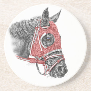 Race Horse Portrait Silks Zandsteen Onderzetter