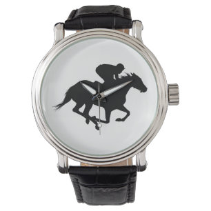 Race Horse Silhouette Horloge