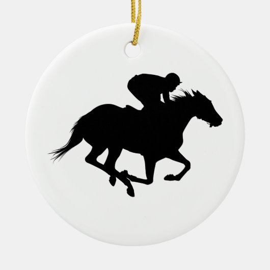 Race Horse Silhouette Keramisch Ornament (Voorkant)