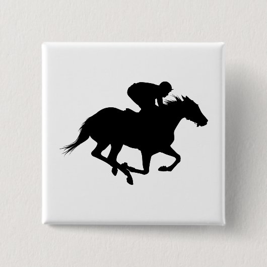 Race Horse Silhouette Vierkante Button 5,1 Cm (Voorkant)