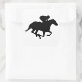 Race Horse Silhouette Vierkante Sticker (Tas)