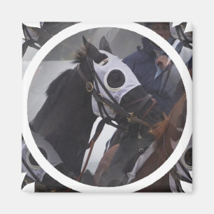 Race Horse Square Magnet Magneet