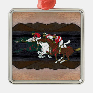 Race Horses Metalen Ornament