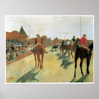 Race Horses voor de strengen, Degas Poster