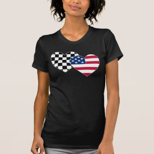 Race-ingedrukte Amerikaanse vlag T-shirt
