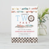 Race Kaart Birthday Uitnodiging (Staand voorkant)