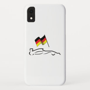 Race-lijntekening met Duitse vlag iPhone XR Hoesje