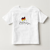 Race-lijntekening met Duitse vlag Kinder Shirts (Voorkant)