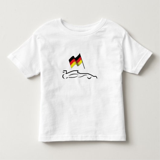 Race-lijntekening met Duitse vlag Kinder Shirts (Voorkant)