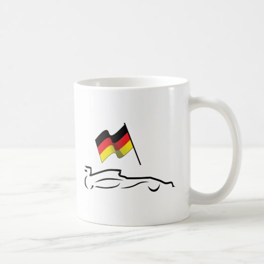 Race-lijntekening met Duitse vlag Koffiemok (Rechts)