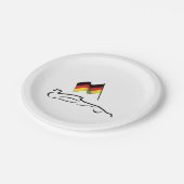 Race-lijntekening met Duitse vlag Papieren Bordje (Gekanteld)