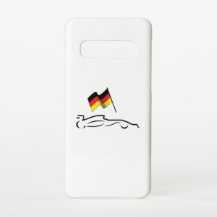 Race-lijntekening met Duitse vlag Samsung Galaxy S10 Hoesje