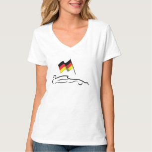 Race-lijntekening met Duitse vlag T-shirt