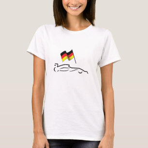 Race-lijntekening met Duitse vlag T-shirt