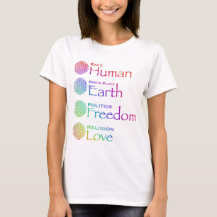 Race: Menselijke geboorteplaats: Grondpolitiek: vr T-shirt