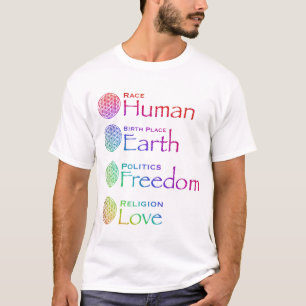 Race: Menselijke geboorteplaats: Grondpolitiek: vr T-shirt
