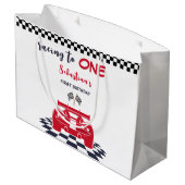 Race naar de eerste verjaardag van de kinderen groot cadeauzakje (Achterkant Gekanteld)