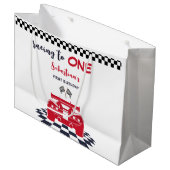 Race naar de eerste verjaardag van de kinderen groot cadeauzakje (Voorkant Gekanteld)