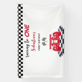 Race naar de eerste verjaardag van de kinderen spandoek (Verticaal)