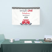 Race naar de eerste verjaardag van de kinderen spandoek (Beurs)