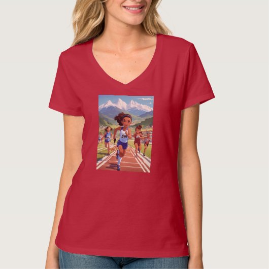 Race naar de overwinning" t-shirt (Voorkant)