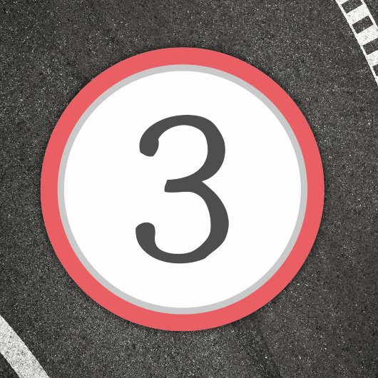 Race nummer ronde sticker