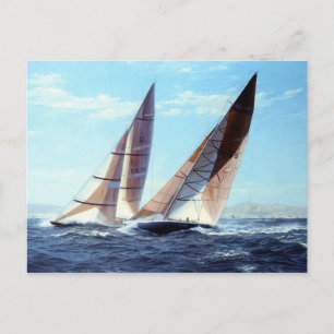 race om een race om een close run briefkaart