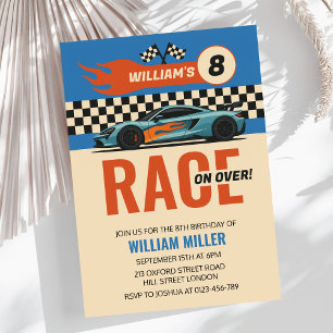 Race op Over Cool Car Race Boys Verjaardag Kaart