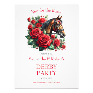 Race Paard Derby Party Welkomstbord Foto Afdruk