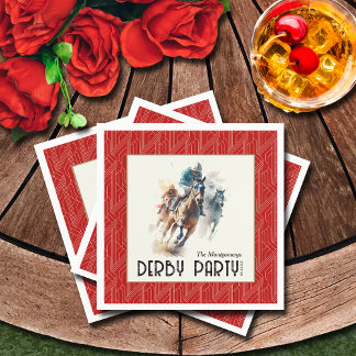 Race Paarden Derby Party Rood Servet