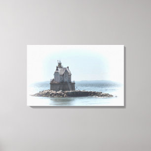 Race Rock vuurtoren - in een vuurtoren Canvas Afdruk