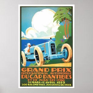 race tegen de Grote Prijs van Antibes 1929 Poster