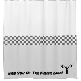 Race thema grijs en wit douchegordijn
