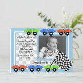 Race tijd / foto uitnodiging (Staand voorkant)