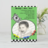 Race Tijd Verjaardag Groen Kaart (Staand voorkant)