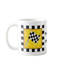 Race Time Name Personalized Checkered Flag