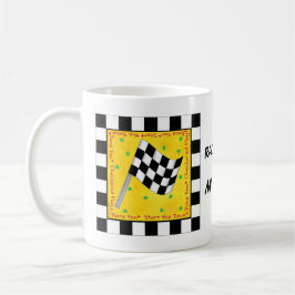 Race Time Name Personalized Checkered Flag Koffiemok