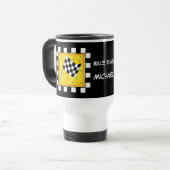 Race Time Name Personalized Checkered Flag Reisbeker (Voorkant links)