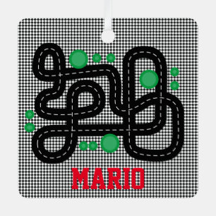 Race Track Kinder NAME FOTO Cars Trucks Fun Metalen Ornament