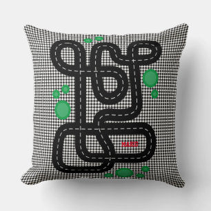 Race Track Kinder Playmat Cars Trucks Name Boy Dec Kussen